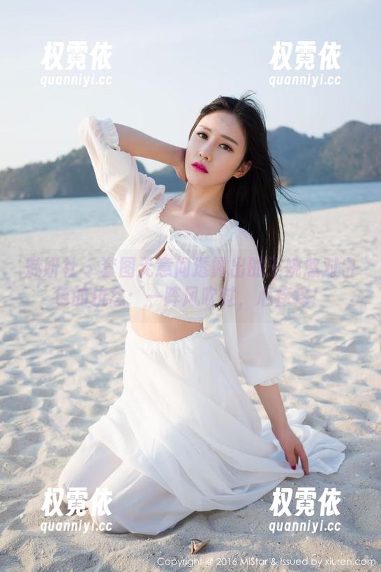 魅妍社-王婉悠 魅妍社 - 套图无意间透露出的王婉悠对白色的执念:一阵风吹过,心痒痒!